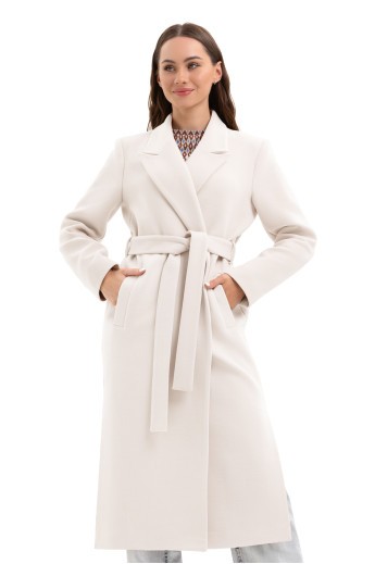 Пряме демісезонне пальто «Одрі» молоко