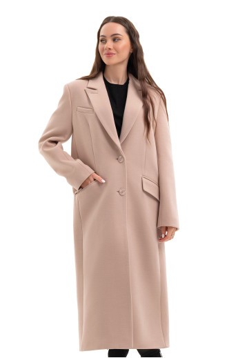 Довге пальто зі шліцею «Місті» бежевий