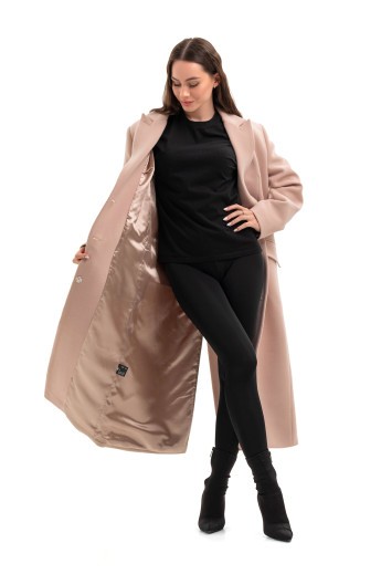 Довге пальто зі шліцею «Місті» бежевий