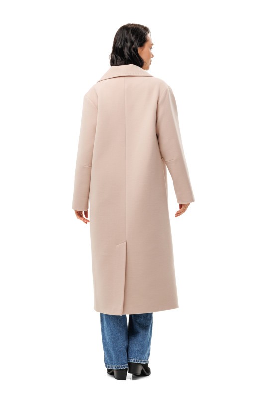 Довге вишукане пальто зі шліцею «Річі» бежевий