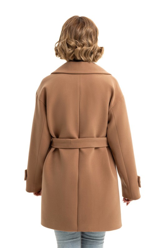 Двобортне пальто оверсайз «Пош» кемел