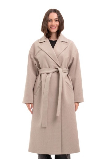 Жіноче пальто великих розмірів «Енді» бежевий
