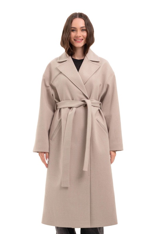 Жіноче пальто великих розмірів «Енді» бежевий