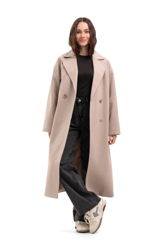 Жіноче пальто великих розмірів «Енді» бежевий