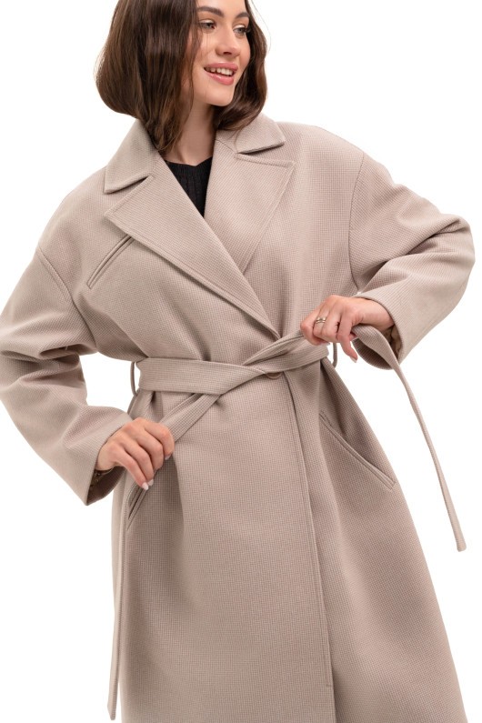 Жіноче пальто великих розмірів «Енді» бежевий