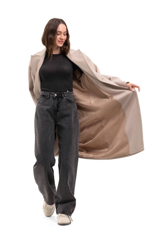 Жіноче пальто великих розмірів «Енді» бежевий