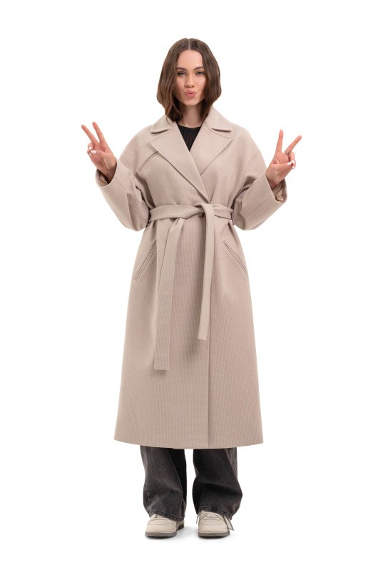 Жіноче пальто великих розмірів «Енді» бежевий