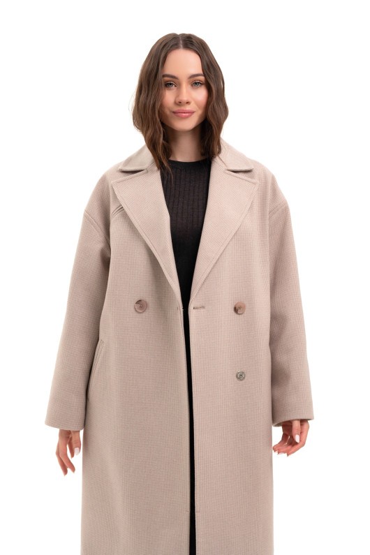 Жіноче пальто великих розмірів «Енді» бежевий