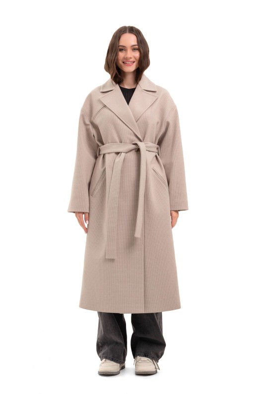 Жіноче пальто великих розмірів «Енді» бежевий