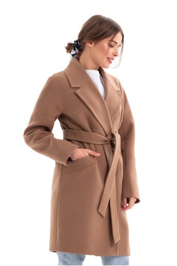 Універсальне пальто із кашеміру «Макс» кемел утеплене