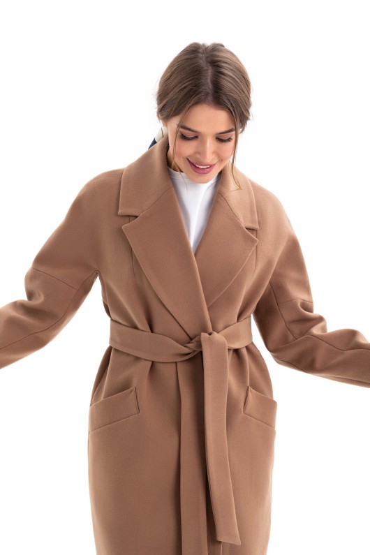 Універсальне пальто із кашеміру «Макс» кемел утеплене