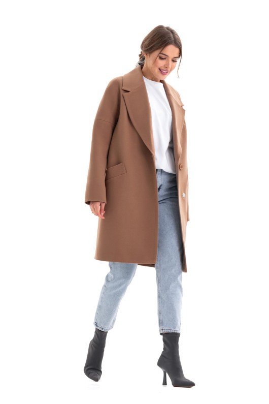 Універсальне пальто із кашеміру «Макс» кемел утеплене