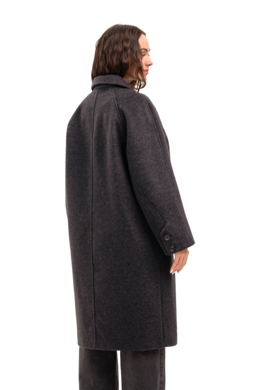 Утеплене оверсайз пальто «Олівер» графіт утеплене