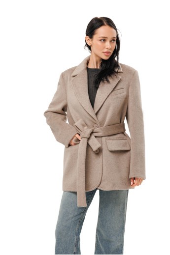 Ворсисте пальто-піджак «Лав» бежеве