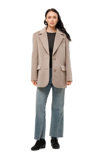 Ворсисте пальто-піджак «Лав» бежеве