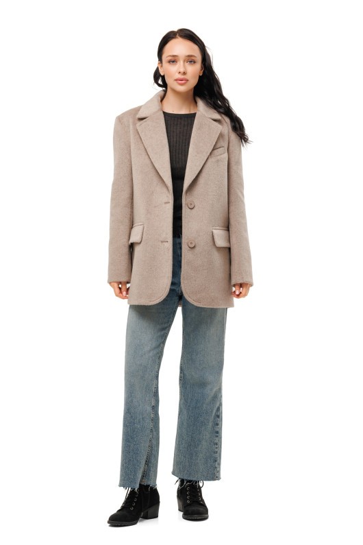 Ворсисте пальто-піджак «Лав» бежеве