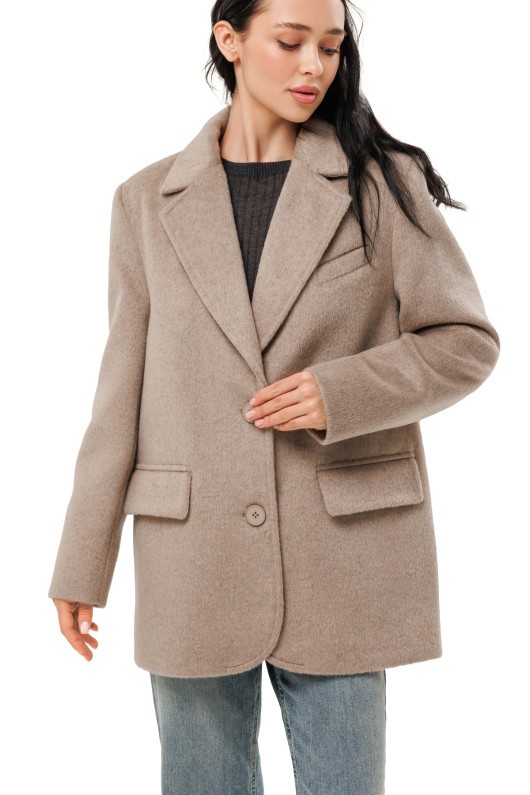 Ворсисте пальто-піджак «Лав» бежеве