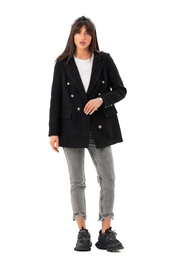 Стильний двобортний піджак «Ора» чорний