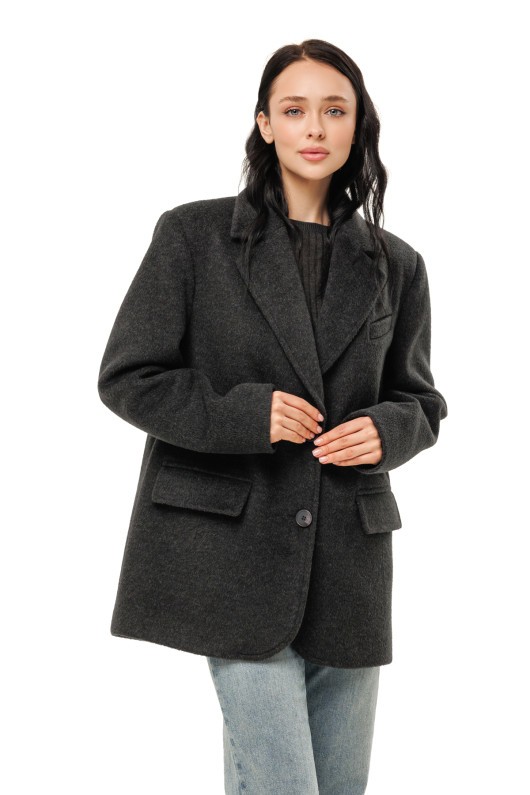 Ворсисте пальто-піджак «Лав» графіт
