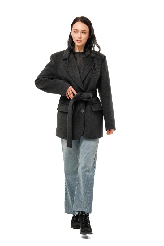 Ворсисте пальто-піджак «Лав» графіт