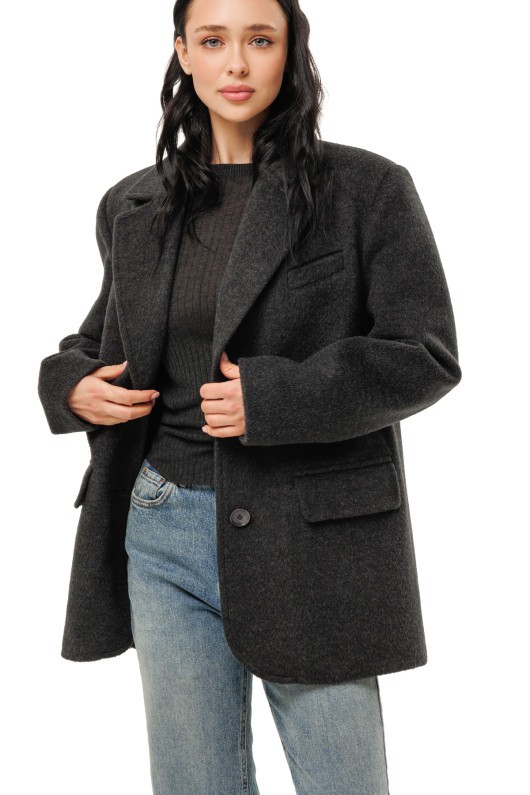 Ворсисте пальто-піджак «Лав» графіт