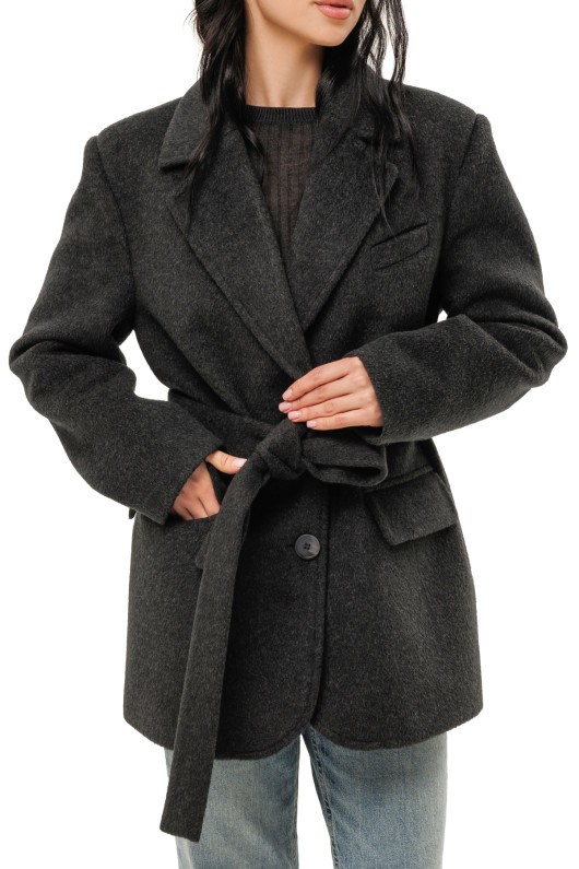 Ворсисте пальто-піджак «Лав» графіт