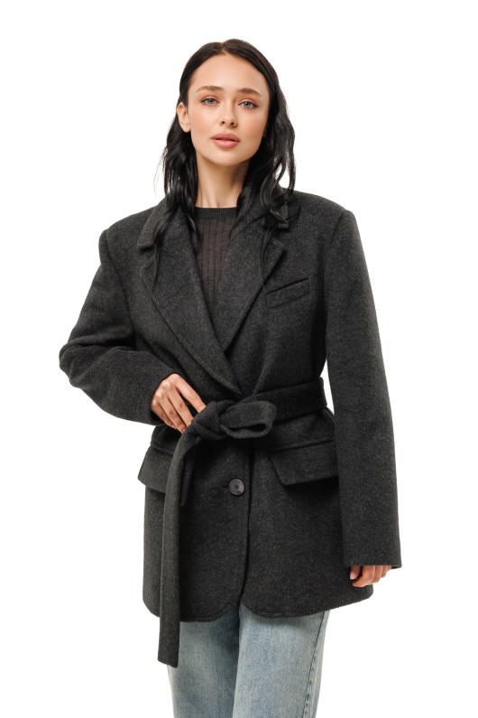 Ворсисте пальто-піджак «Лав» графіт