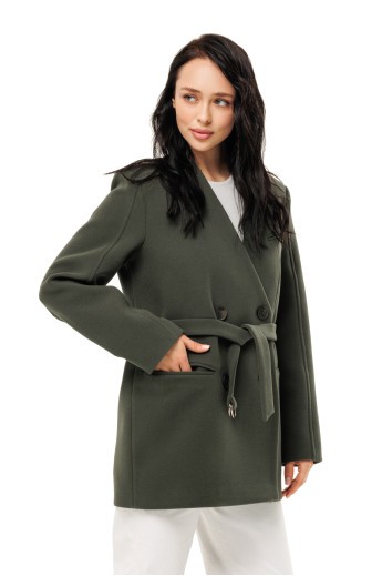 Пальто Стейсі оливковий