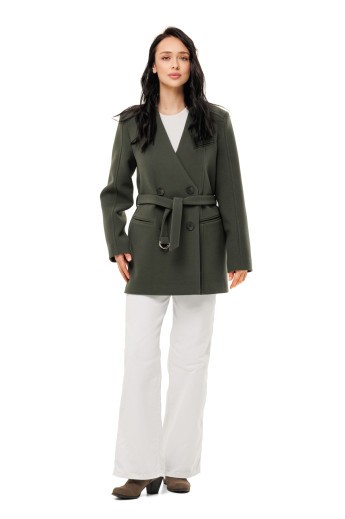Пальто Стейсі оливковий