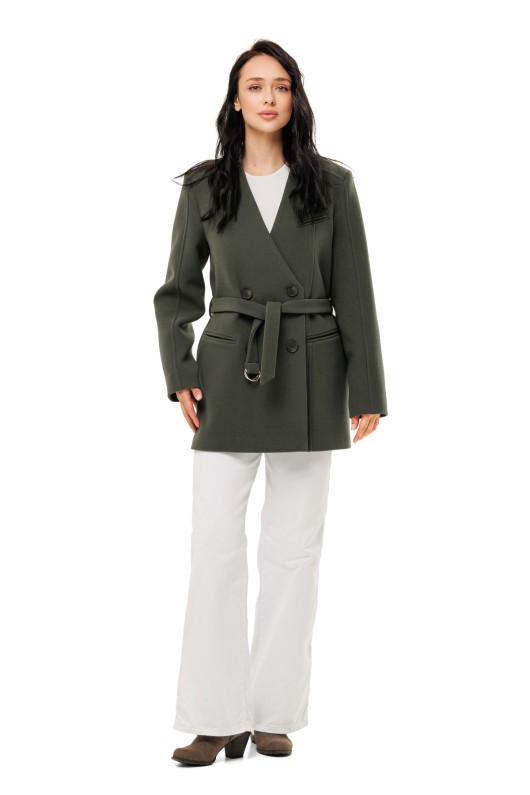 Пальто Стейсі оливковий