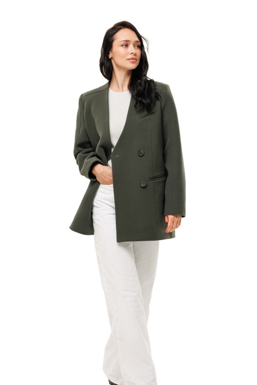 Пальто Стейсі оливковий