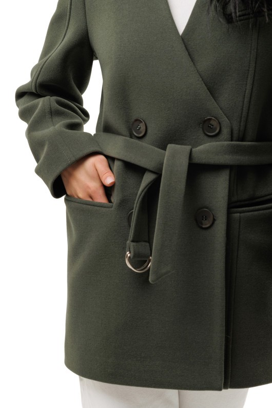 Пальто Стейсі оливковий