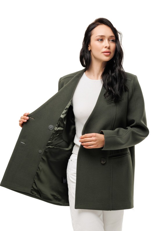 Пальто Стейсі оливковий