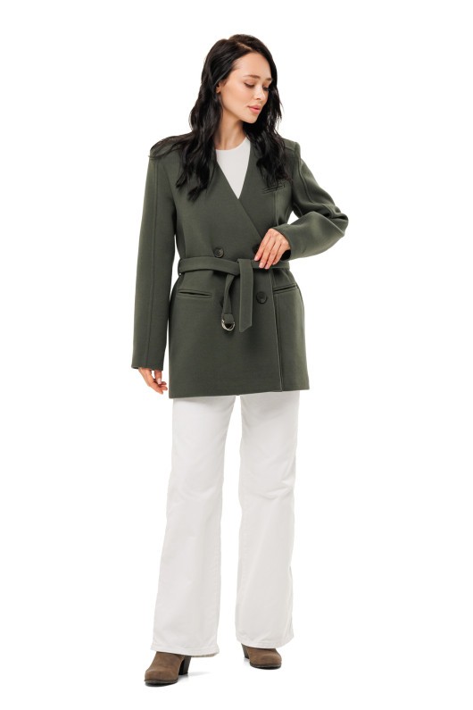 Пальто Стейсі оливковий