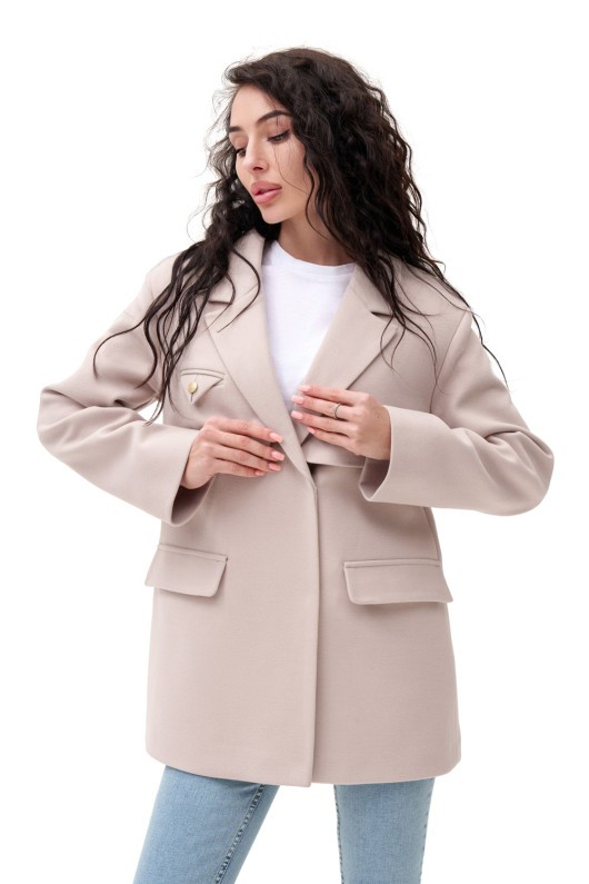 Коротке кашемірове пальто «Соло» бежеве