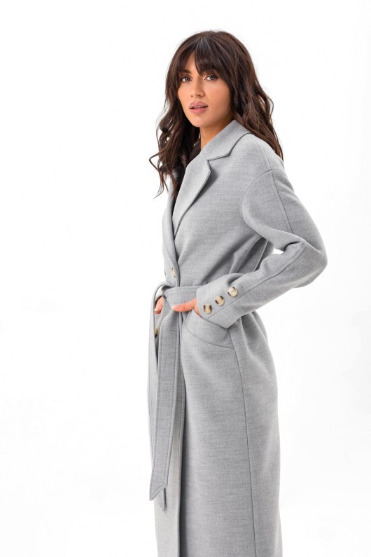 Пальто середньої довжини «Ві» сіре