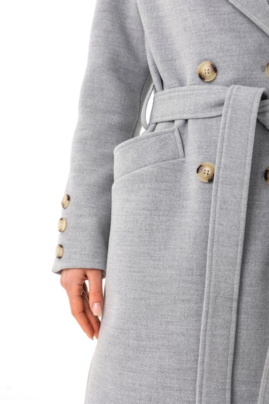 Пальто середньої довжини «Ві» сіре
