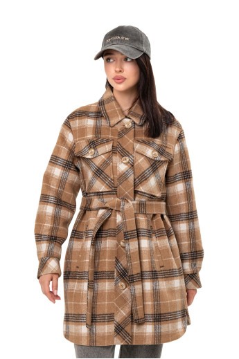Пальто-сорочка Ріккі кемел клітина