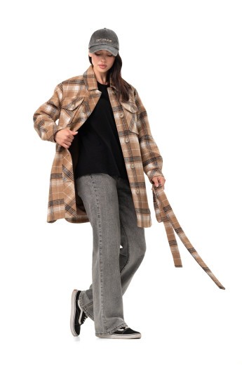 Пальто-сорочка Ріккі кемел клітина