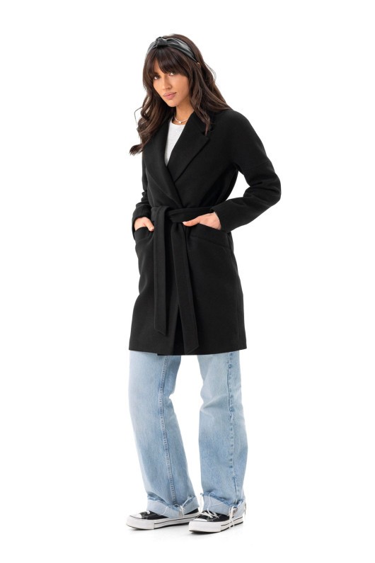 Універсальне пальто із кашеміру «Макс» чорне утеплене