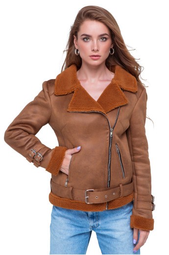 Дубленка Синтия коричневая