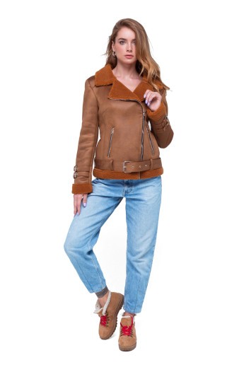 Дубленка Синтия коричневая