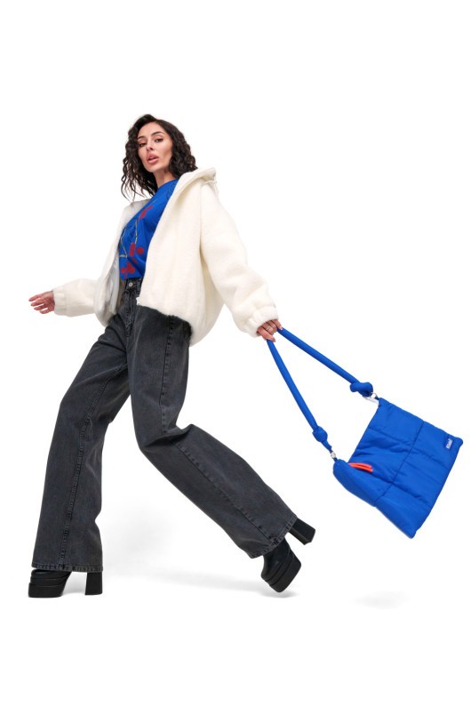 Коротка шубка з капюшоном «Люксі» біла утеплене