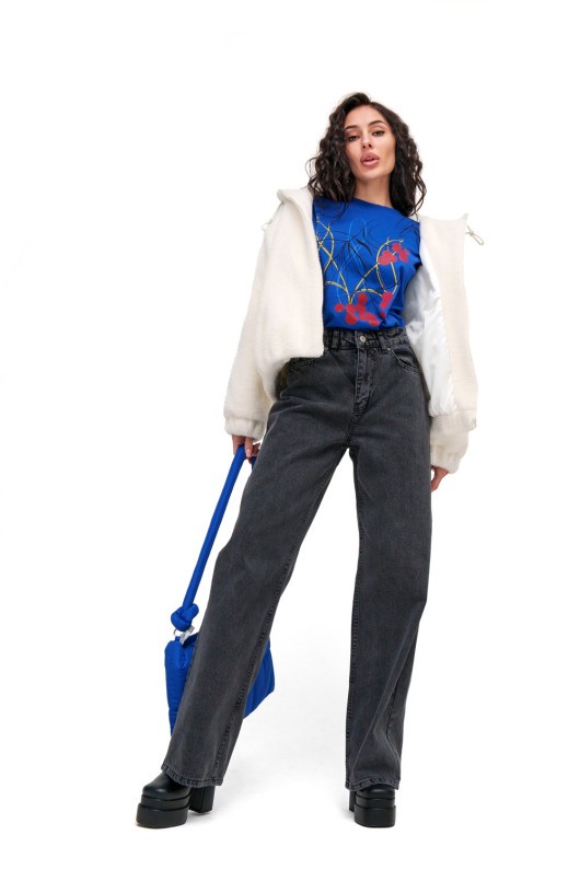 Коротка шубка з капюшоном «Люксі» біла утеплене