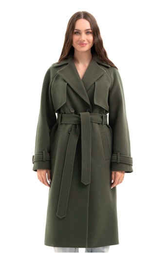 Двобортне пальто-міді «Рамі» бежеве