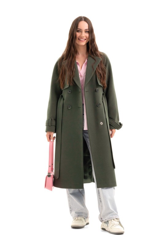 Двобортне пальто-міді «Рамі» бежеве