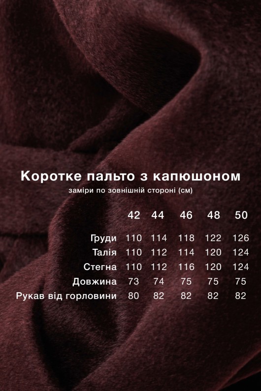 Вовняне жіноче пальто «Хлої» бургунді