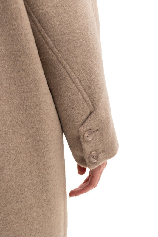 Утеплене оверсайз пальто «Олівер» бежевий утеплене