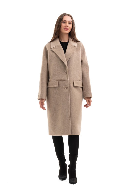 Утеплене оверсайз пальто «Олівер» бежевий утеплене