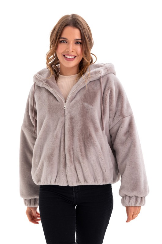 Коротка шуба Лолі бежевий утеплене